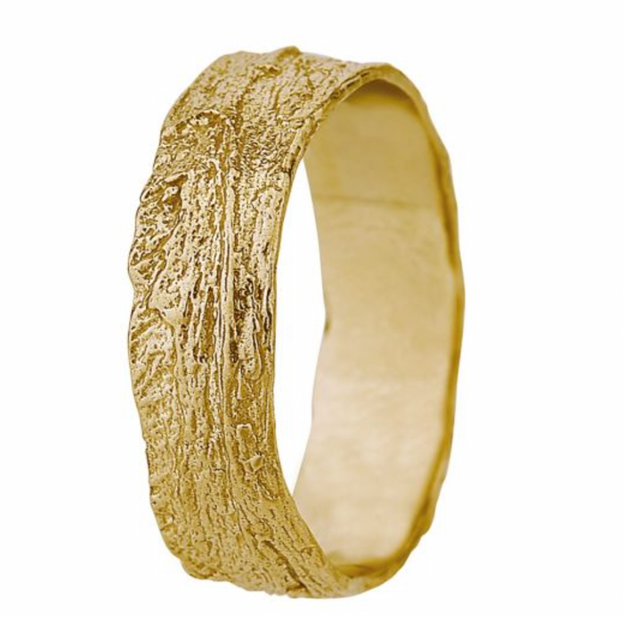 MADE TO ORDER ALEX MONROE WIDE BARK 6.5MM RING MADE TO ORDER