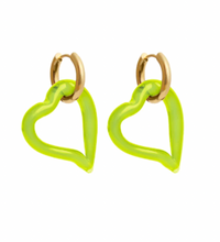 SANDRALEXANDRA HEART OF GLASS LIME GREEN EARRINGS