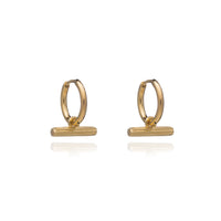 RACHEL JACKSON MINI T BAR HUGGIE HOOP EARRINGS