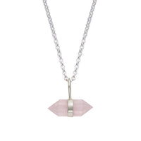 HARRY ROCKS ROSE QUARTZ PENDANT BELCHER NECKLACE