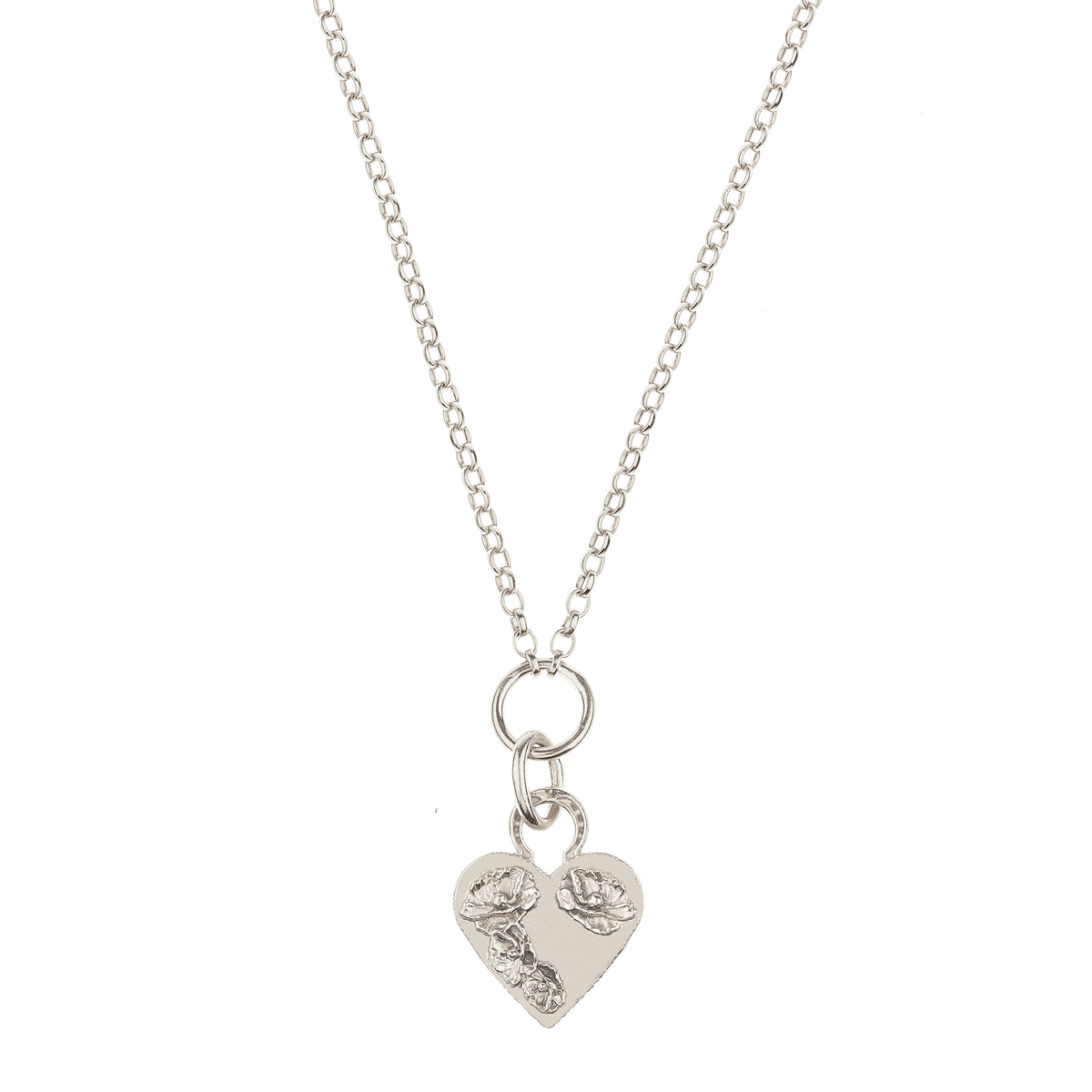 MIKAELA LYONS PETITE FLOWER HEART PENDANT