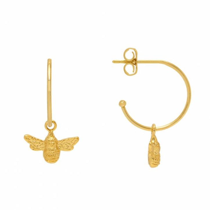 ESTELLA BARTLETT BEE DROP HOOP EARRINGS