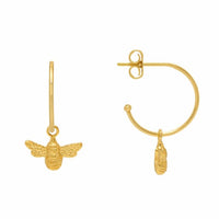 ESTELLA BARTLETT BEE DROP HOOP EARRINGS