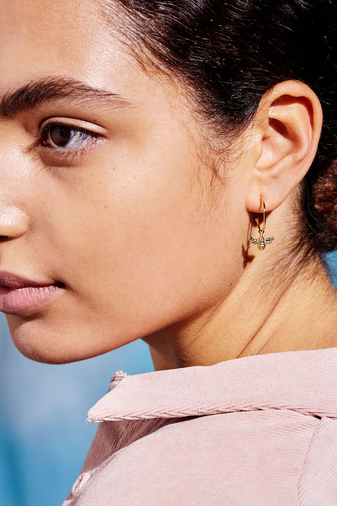 ESTELLA BARTLETT BEE DROP HOOP EARRINGS