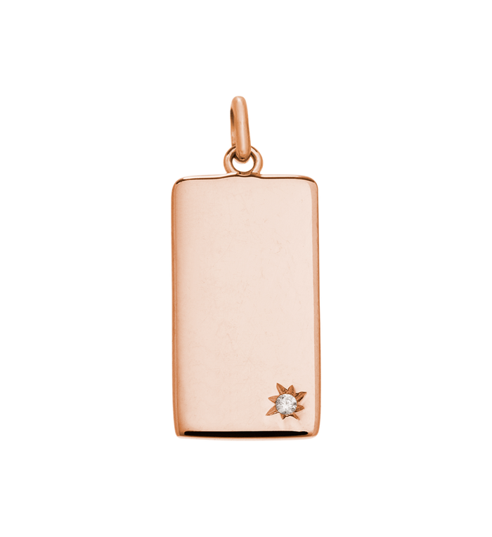 KIRSTIN ASH ROSE GOLD RECTANGLE CHARM