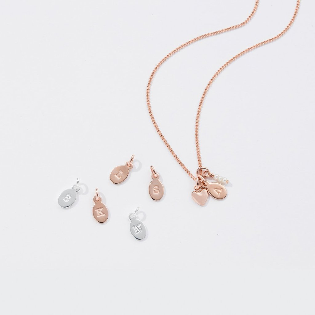 KIRSTIN ASH ROSE GOLD INITIAL CHARM