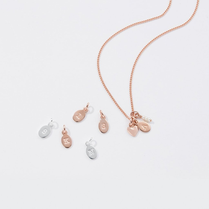 KIRSTIN ASH ROSE GOLD INITIAL CHARM