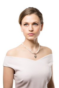 CLAUDIA BRADBY SIGNATURE HEART WHITE PEARL NECKLACE