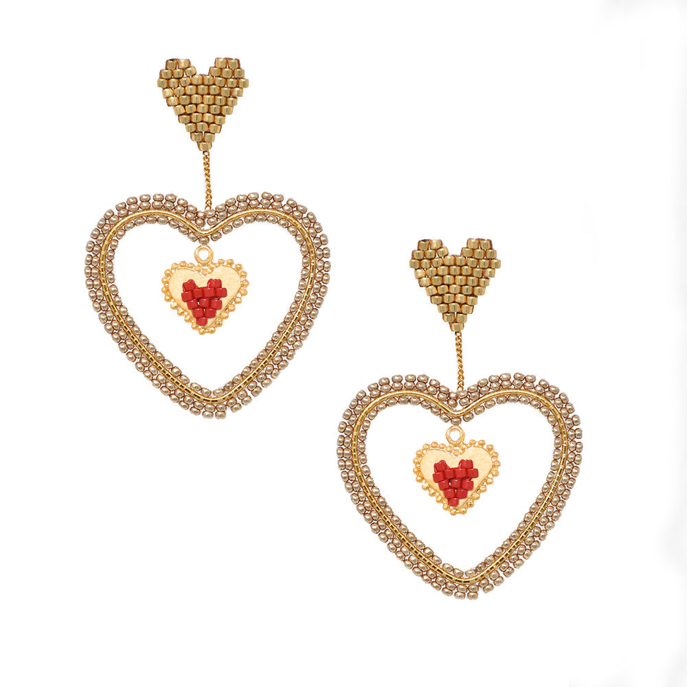 MISHKY GOLD SACRED HEART EARRINGS