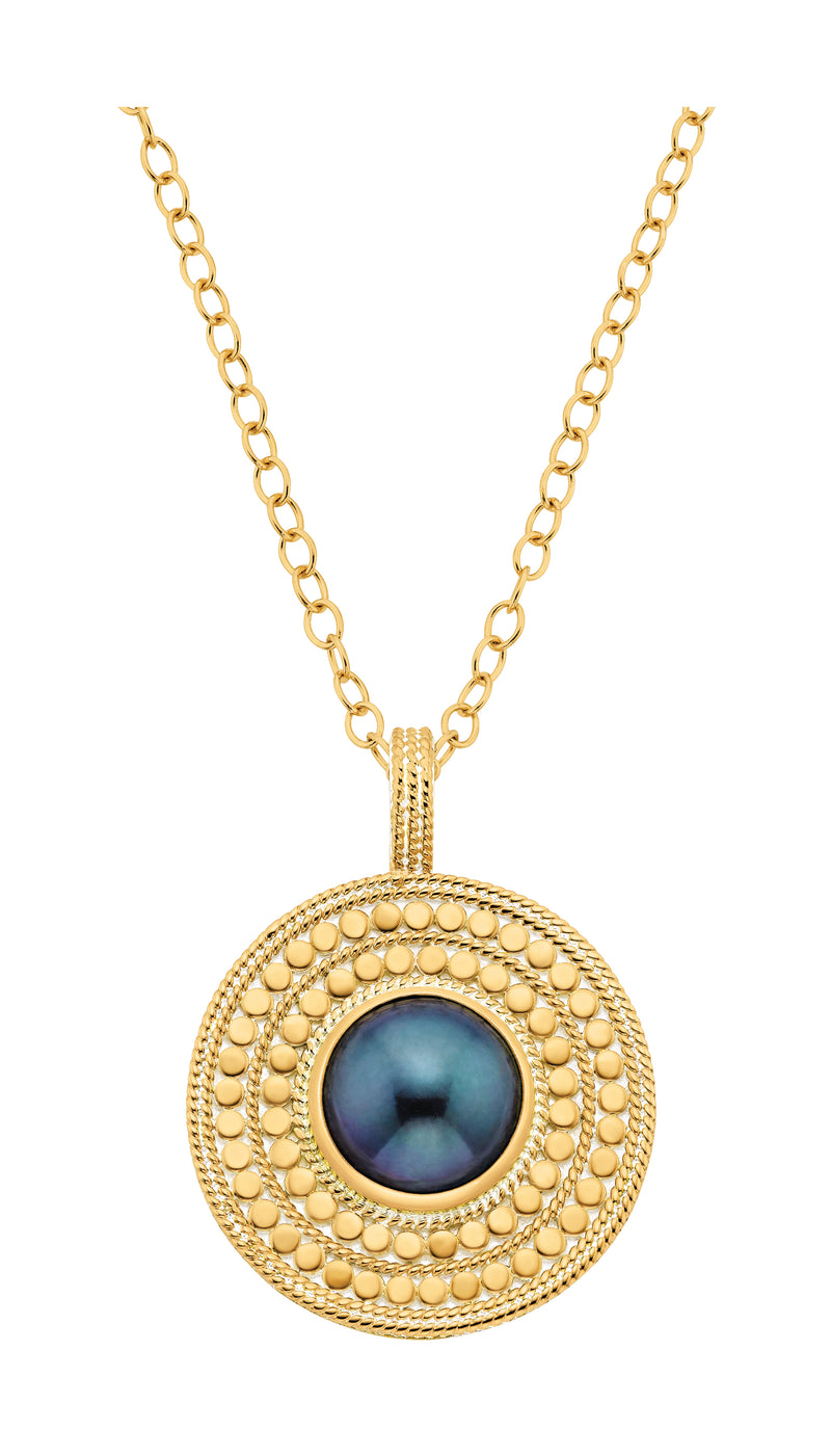 ANNA BECK BLUE PEARL PENDANT NECKLACE