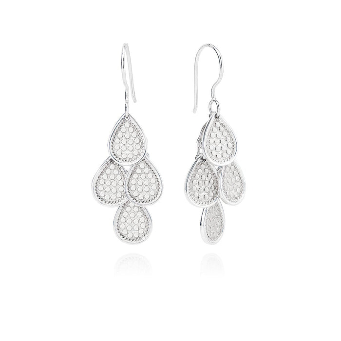 ANNA BECK SILVER BEADED CHANDELIER EARRINGS