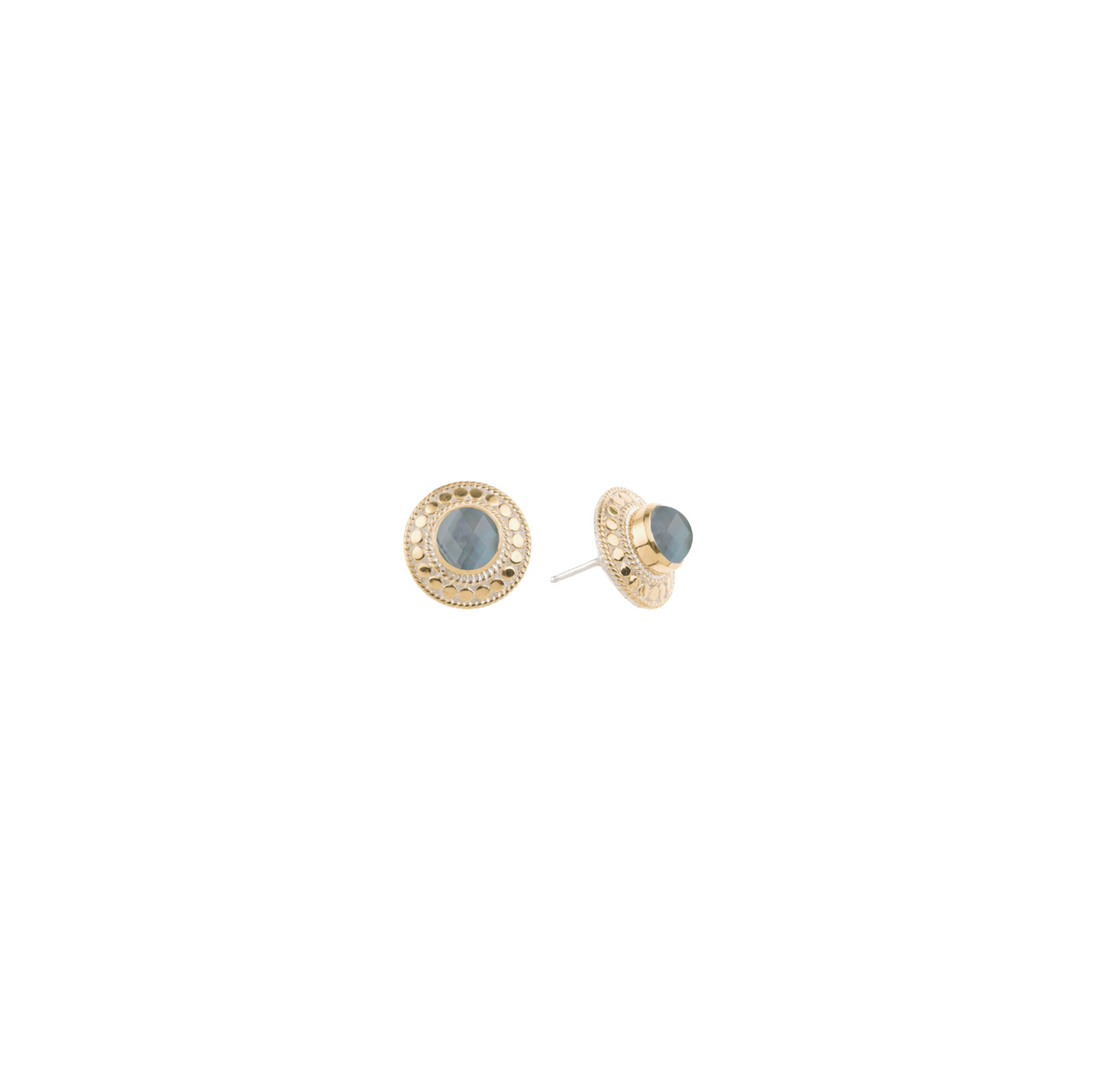 ANNA BECK GREY SAPPHIRE DOT STUD EARRINGS