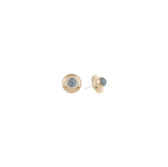 ANNA BECK GREY SAPPHIRE DOT STUD EARRINGS