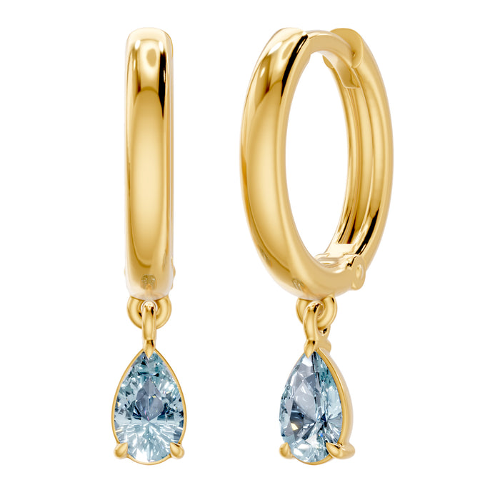 LAST NIGHT I DREAMT TEAR DROP AQUAMARINE EARRINGS