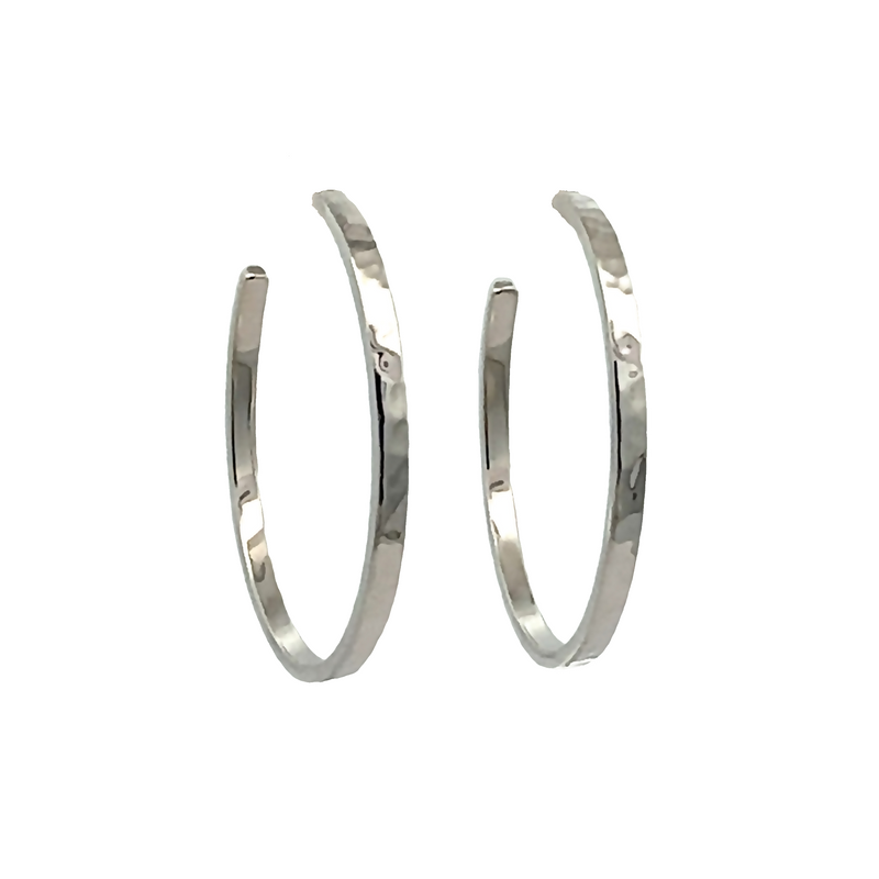 LAST NIGHT I DREAMT MADELINE SOLID SILVER HAMMERED HOOPS