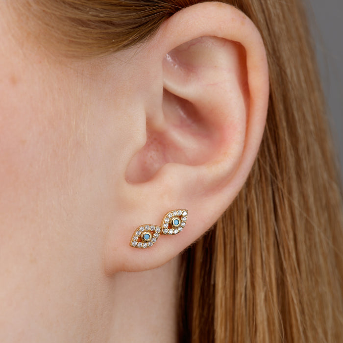 SCREAM PRETTY EVIL EYE STUD EARRINGS