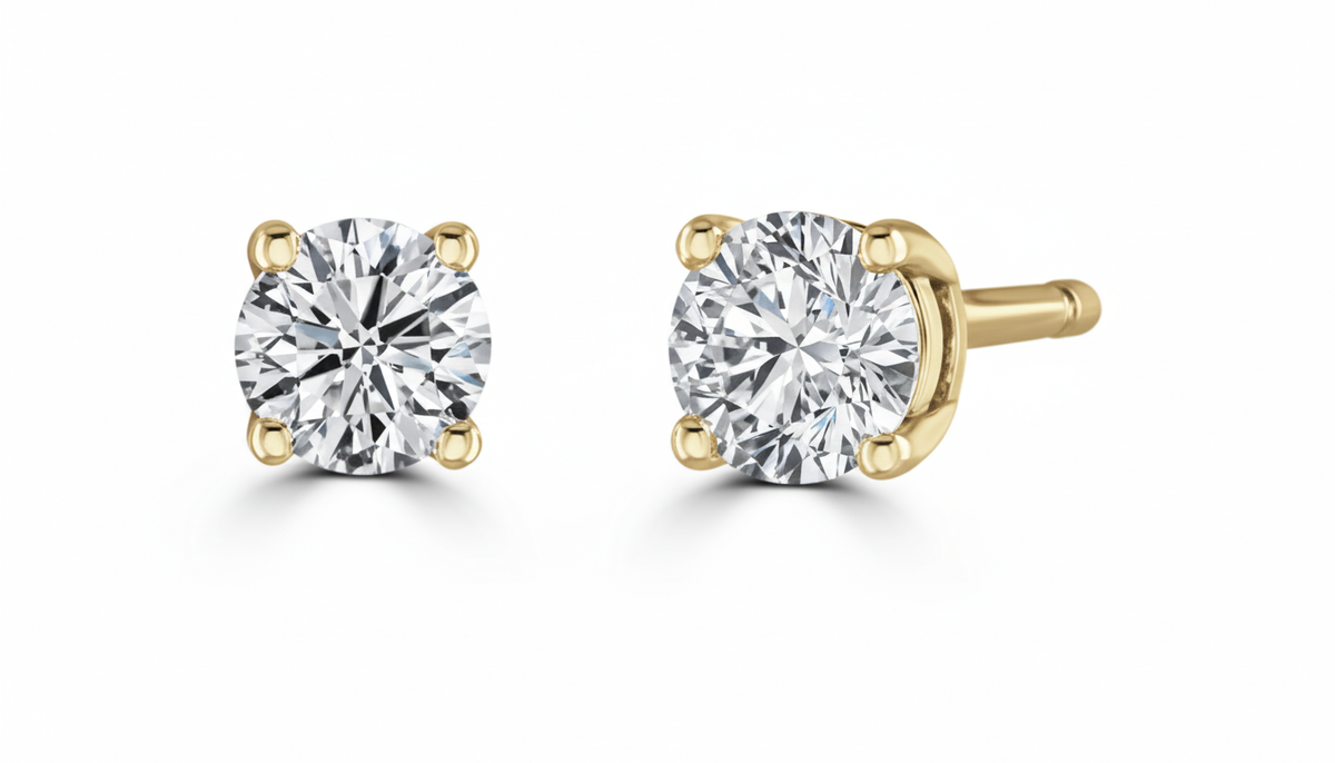 LAST NIGHT I DREAMT DAZZLE COLLECTION YELLOW GOLD AND DIAMOND STUDS