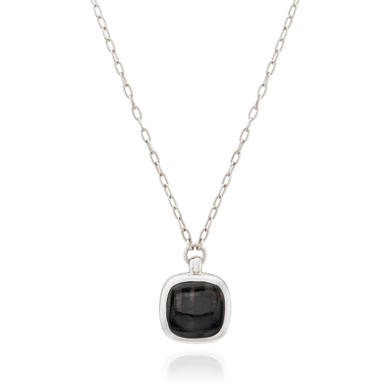 ANNA BECK SMALL HYPERSTHENE CUSHION NECKLACE