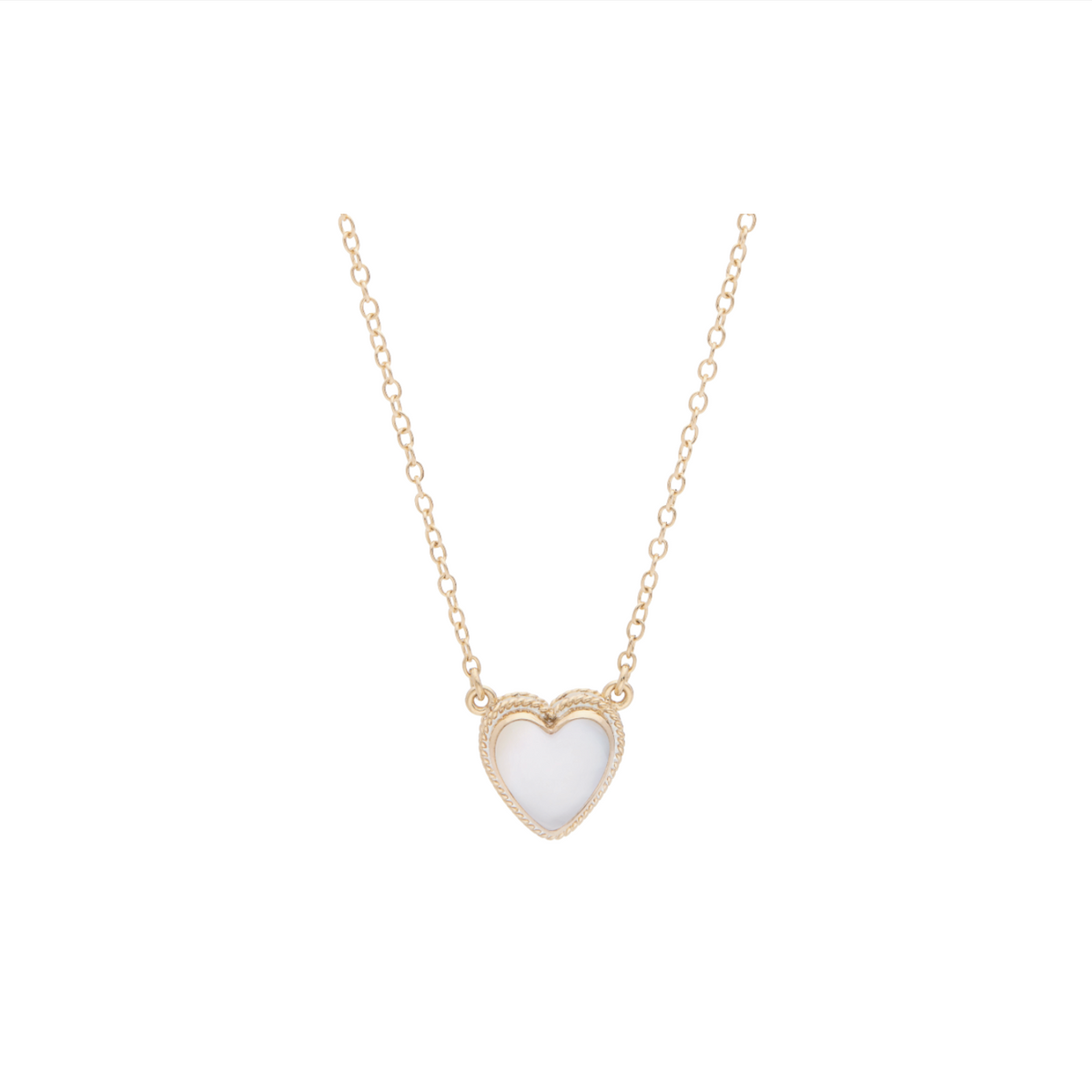ANNA BECK ROSE QUARTZ MOTHER OF PEARL HEART NECKLACE