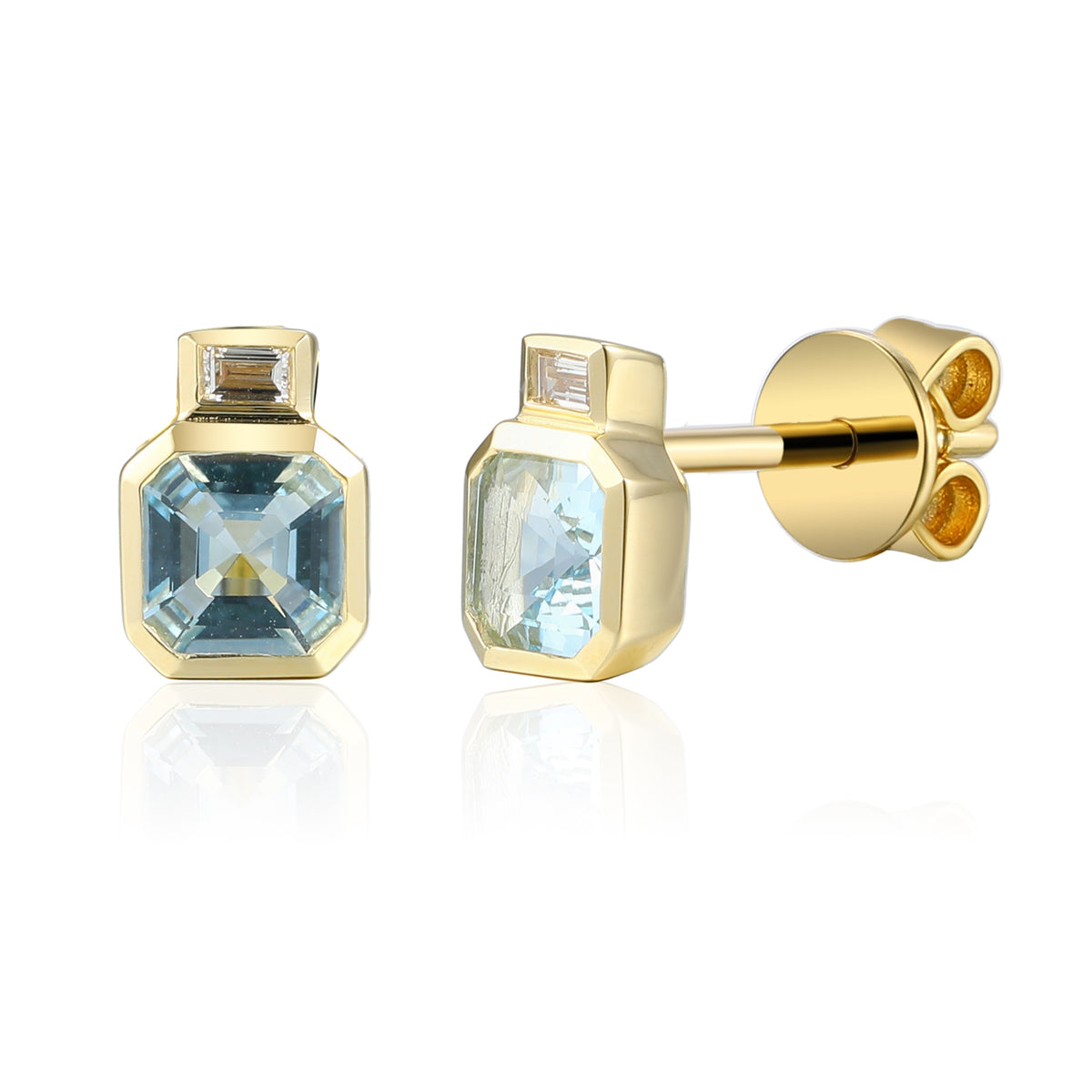 LAST NIGHT I DREAMT DIANA AQUA & DIAMOND EARRINGS
