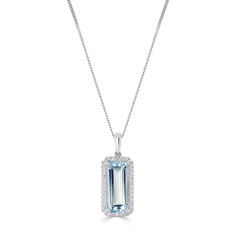 LAST NIGHT I DREAMT ESTELLA OCTAGON AQUA NECKLACE
