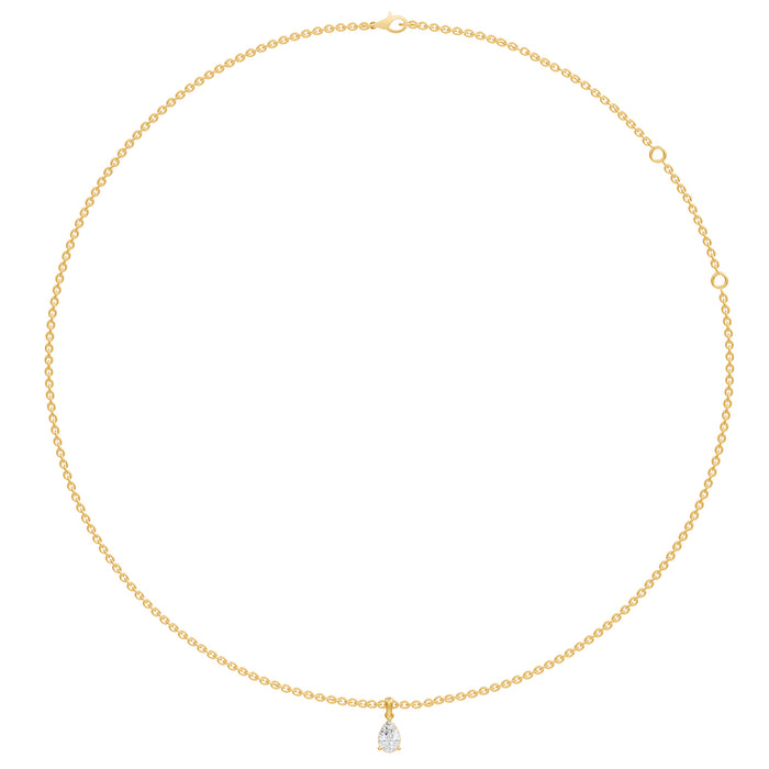 LAST NIGHT I DREAMT LARGE DIAMOND TEAR DROP PENDANT NECKLACE