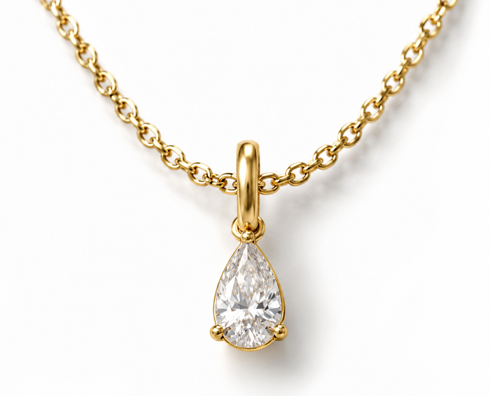 LAST NIGHT I DREAMT DIAMOND TEAR DROP PENDANT NECKLACE