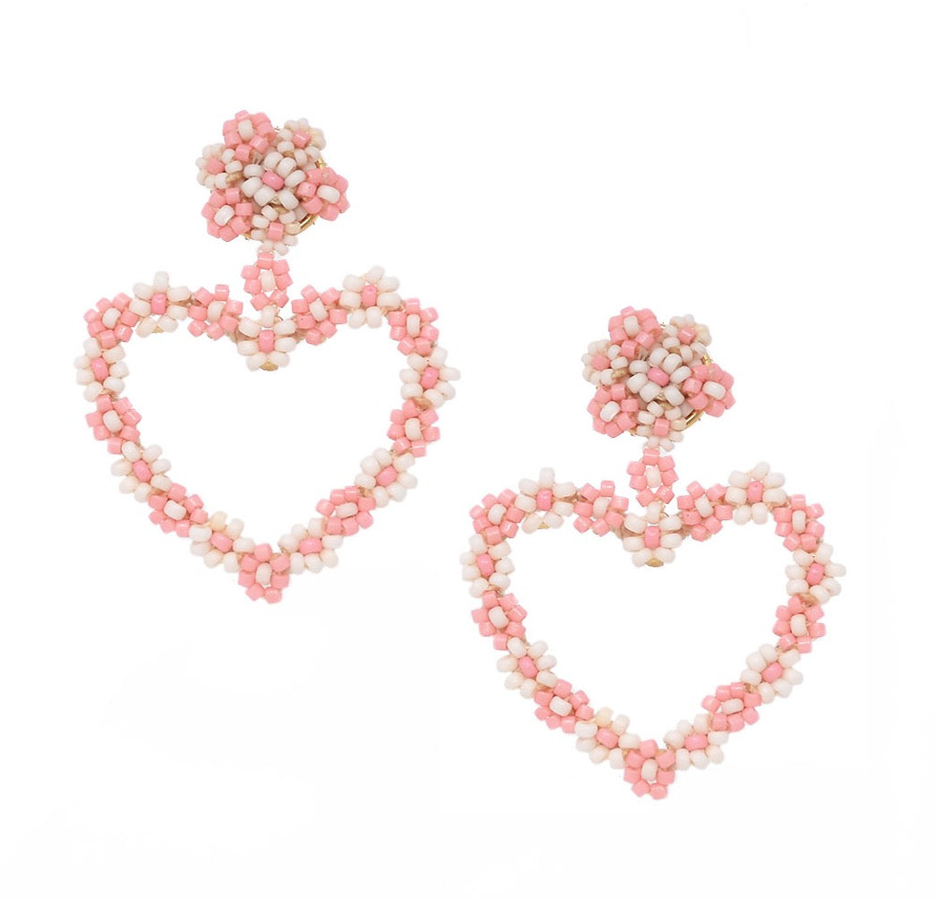 MISHKY PINK SUBLIME HEART EARRINGS