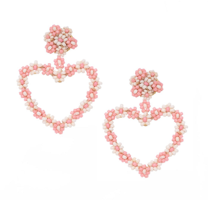 MISHKY PINK SUBLIME HEART EARRINGS