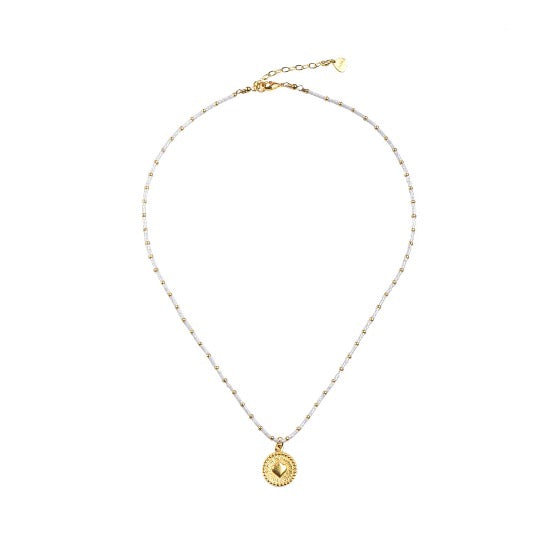 MISHKY WHITE SACRED HEART NECKLACE