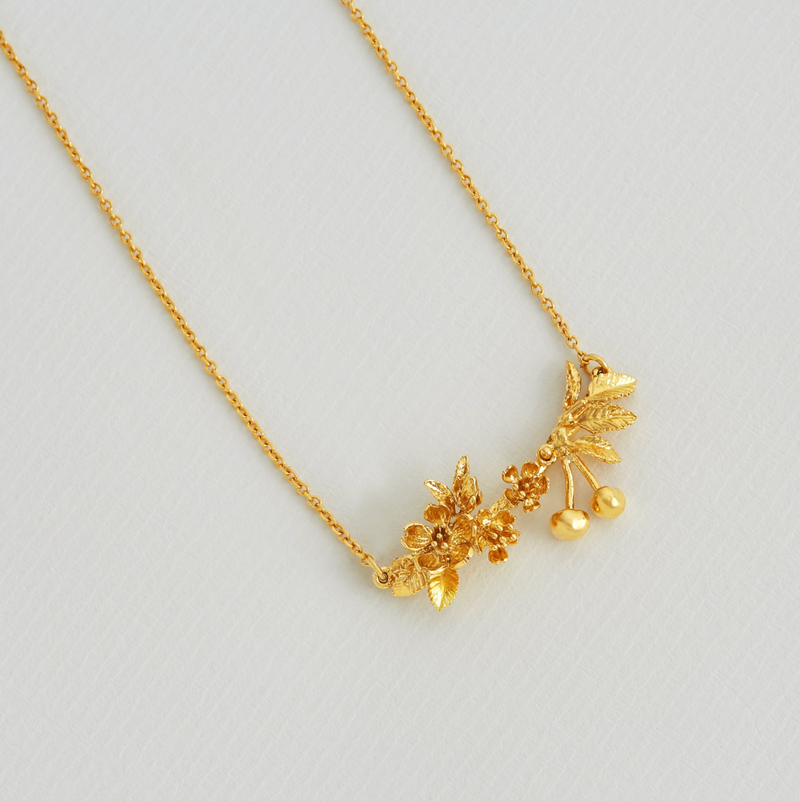 ALEX MONROE CHERRY BLOSSOM BRANCH NECKLACE