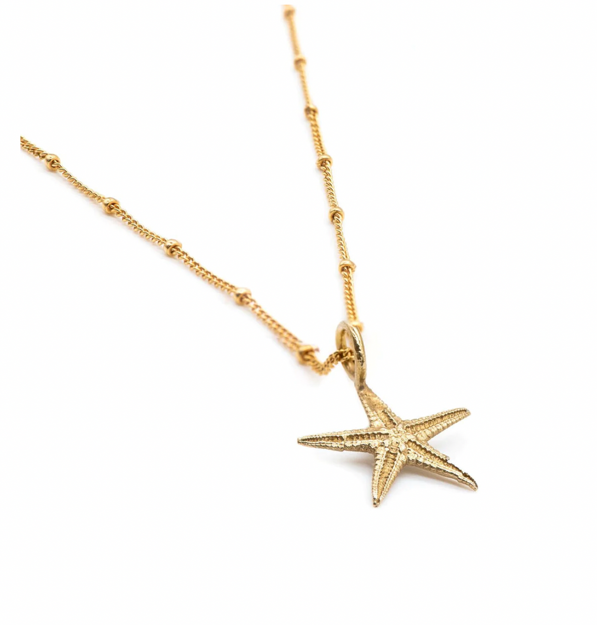 DAINTY LONDON SOLID GOLD STARFISH NECKLACE