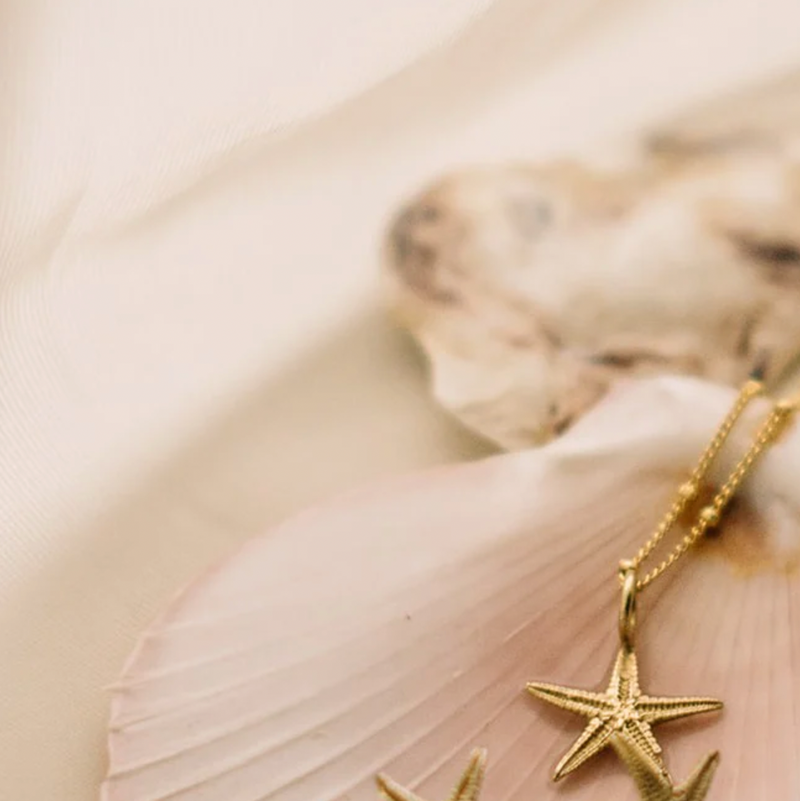 DAINTY LONDON SOLID GOLD STARFISH NECKLACE