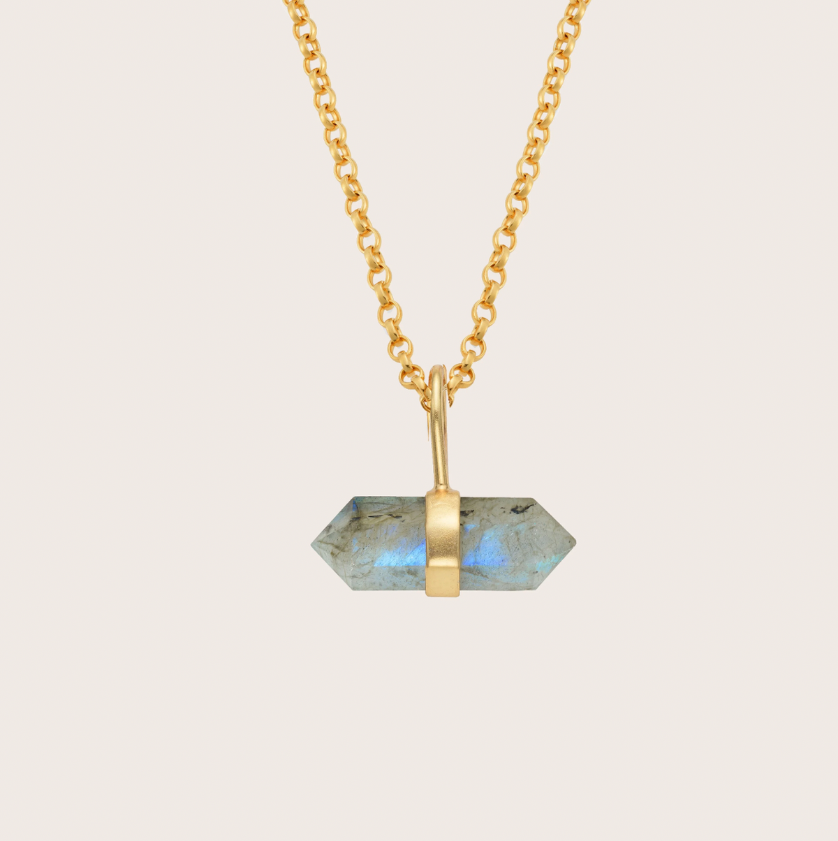 HARRY ROCKS 9CT GOLD BALANCE PENDANT NECKLACE