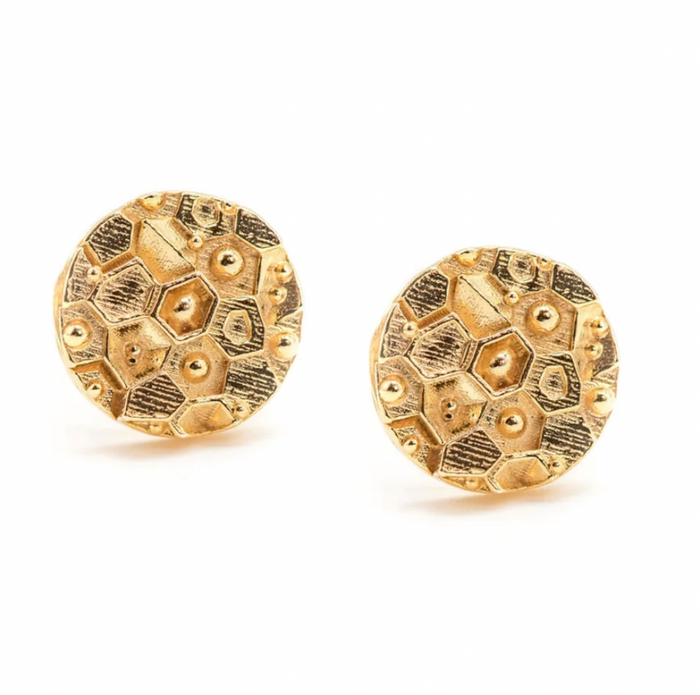 DAINTY LONDON SOLID GOLD HEMERA STUD EARRINGS