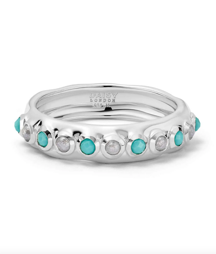 DAISY LONDON PEARL TURQUOISE ORGANIC RING