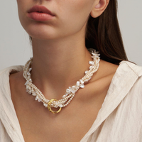 HERMINA ATHENS FULL MOON TANGLED PEARL NECKLACE