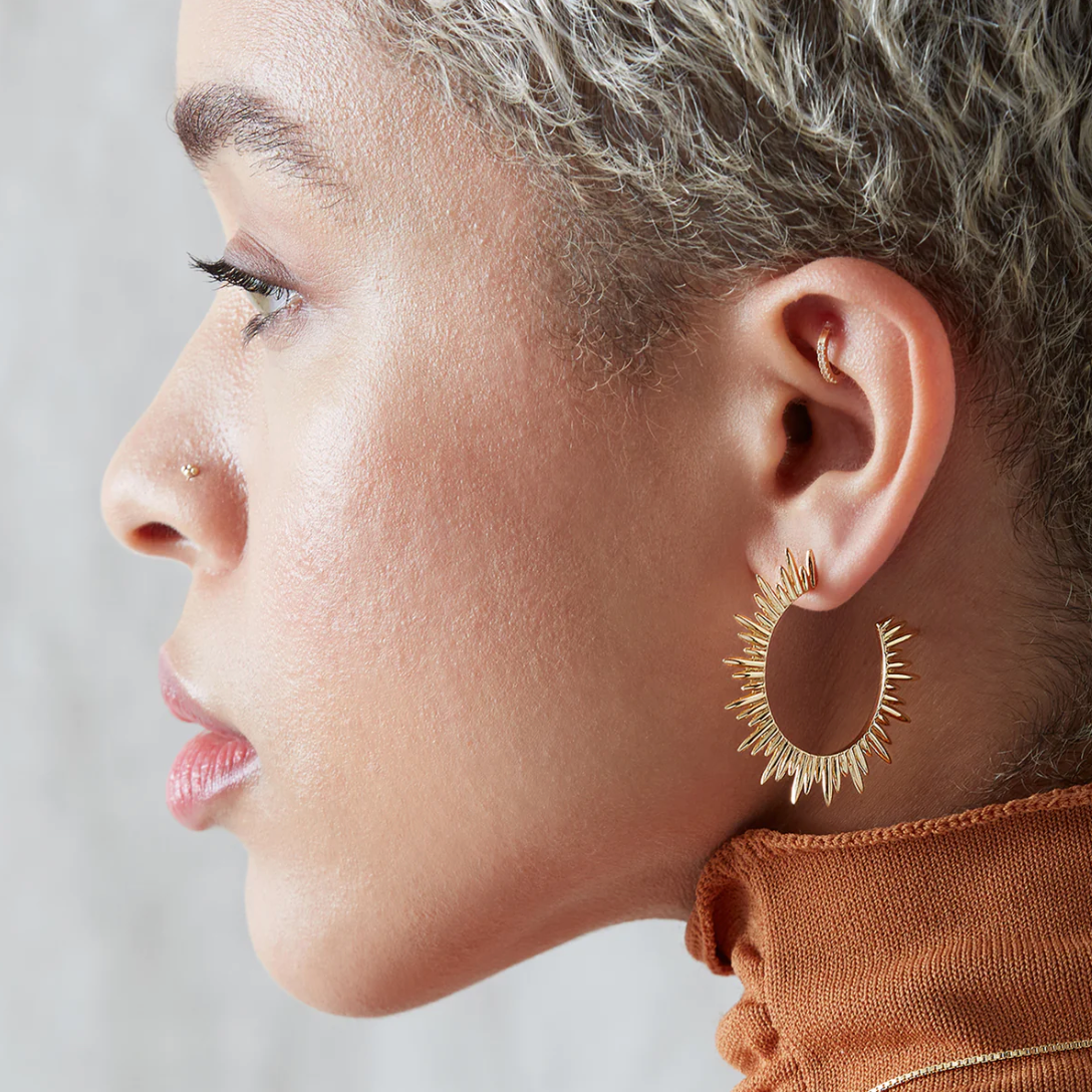 RACHEL JACKSON ELECTRIC GODDESS STATEMENT HOOP EARRINGS