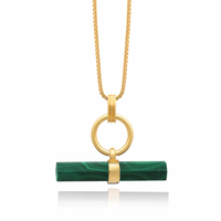 RACHEL JACKSON MALACHITE PROTECTION T BAR NECKLACE