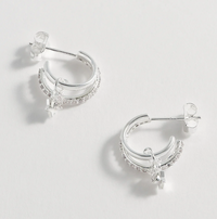 ESTELLA BARTLETT DUO PAVE STAR HOOP EARRINGS