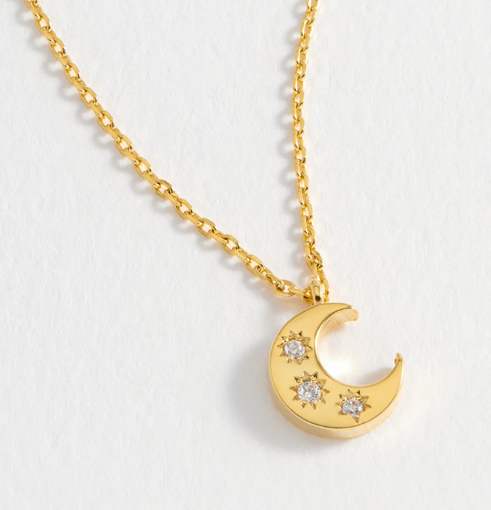 ESTELLA BARTLETT CZ MOON PENDANT NECKLACE