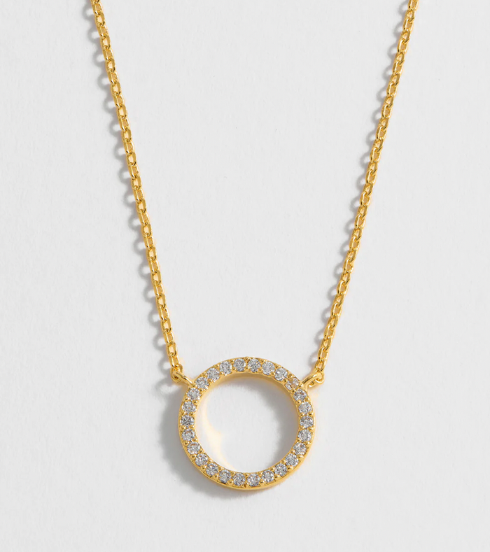 ESTELLA BARTLETT PAVE CIRCLE CZ NECKLACE