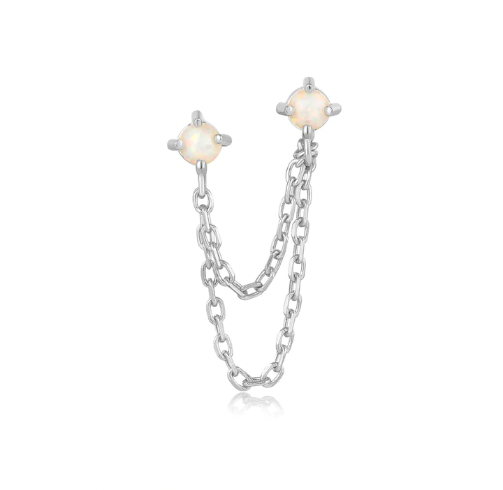 ANIA HAIE KYOTO OPAL DROP CHAIN BARBELL SINGLE EARRING