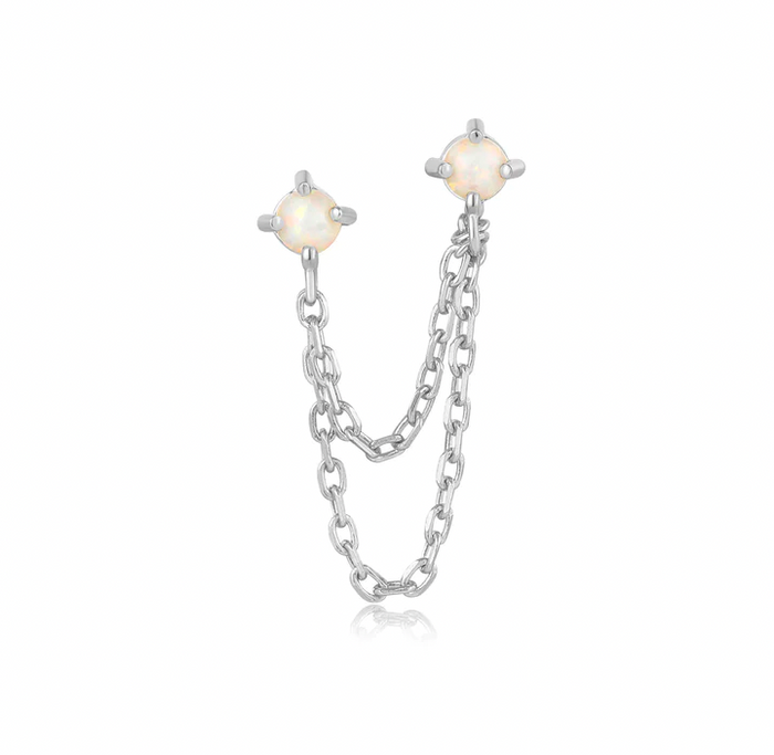 ANIA HAIE KYOTO OPAL DROP CHAIN BARBELL SINGLE EARRING