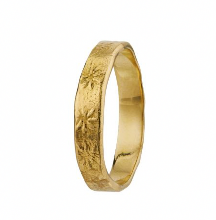 ALEX MONROE HORSETAIL FOSSIL 4MM RING MADE TO ORDER