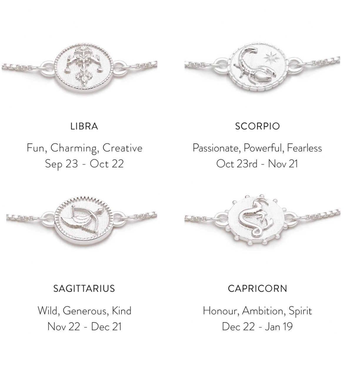 RACHEL JACKSON ZODIAC MINI ART COIN SILVER BRACELET