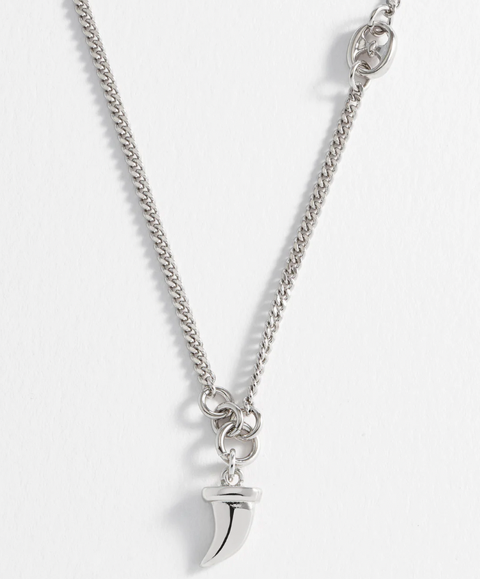 ESTELLA BARTLETT RHODIUM PLATED TOOTH PENDANT NECKLACE