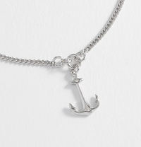 ESTELLA BARTLETT RHODIUM PLATED ANCHOR PENDANT NECKLACE