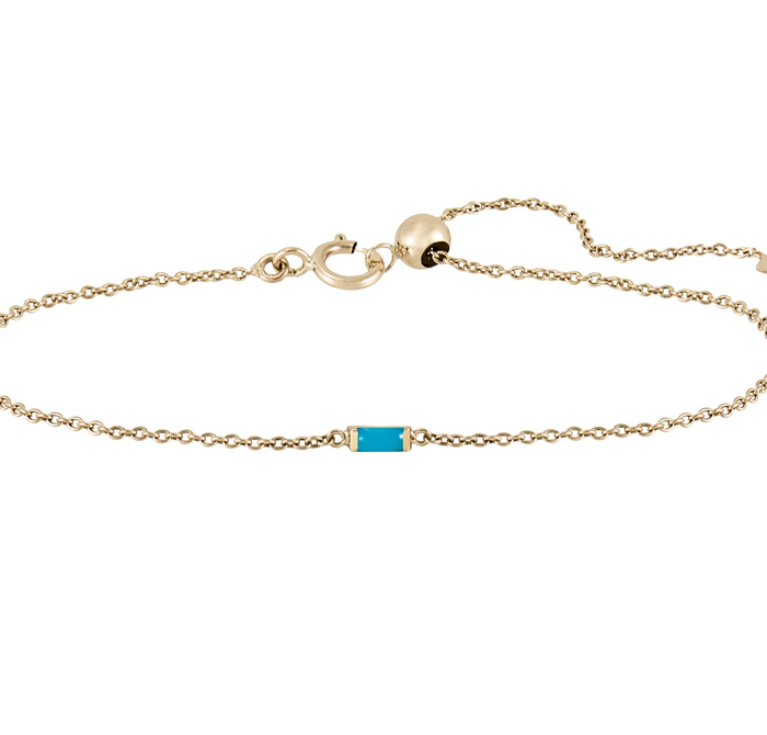 MÉTIER BAGUETTE TURQUOISE GEMSTONE ADJUSTABLE BRACELET