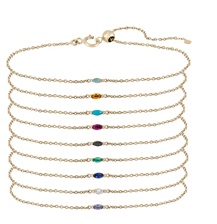 MÉTIER MARQUISE GEMSTONE ADJUSTABLE BRACELETS